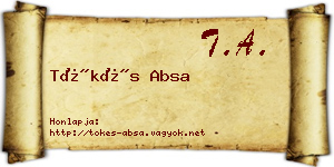 Tőkés Absa névjegykártya